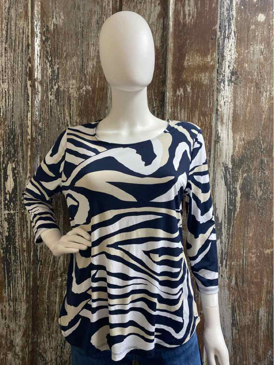 Chico's Size Medium Navy Print tops