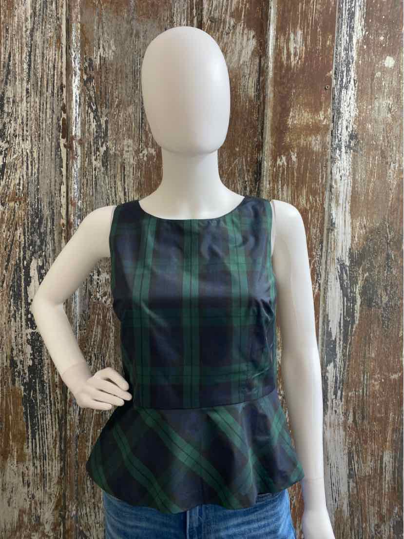 Talbot's Size 2 Petite Green Plaid tops