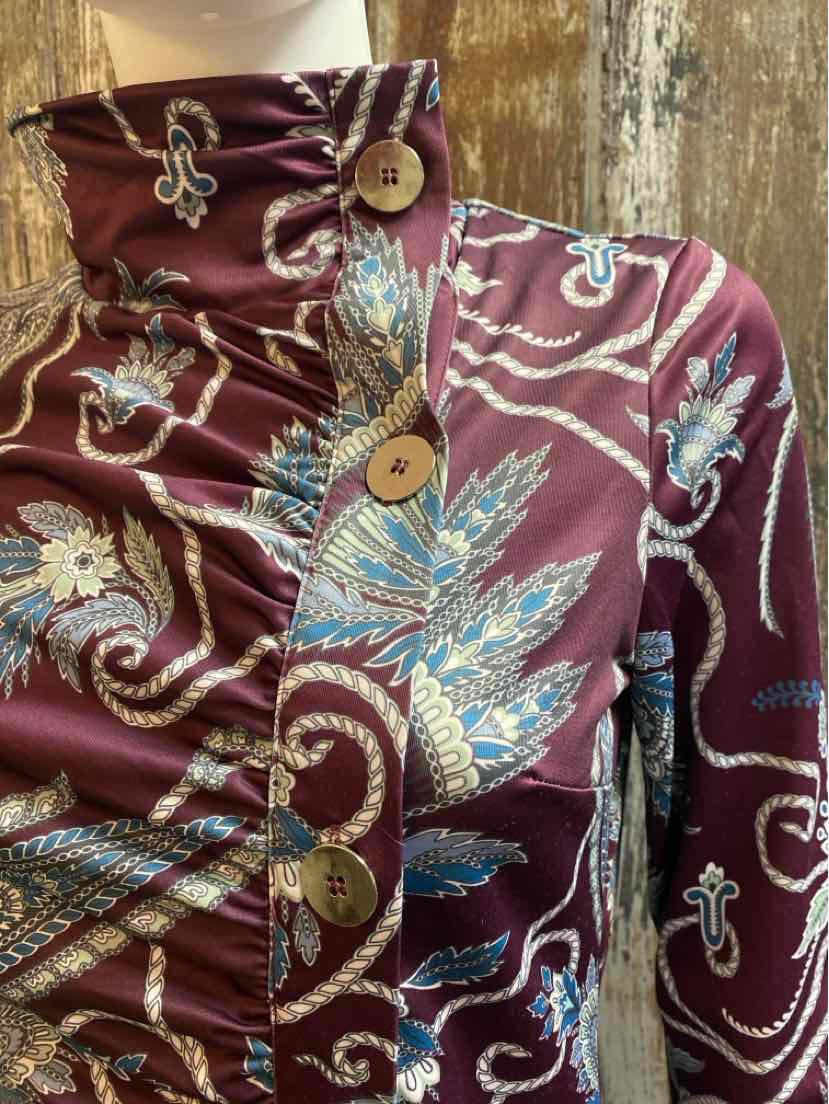 Gretchen Scott Size Medium Maroon Print Dress