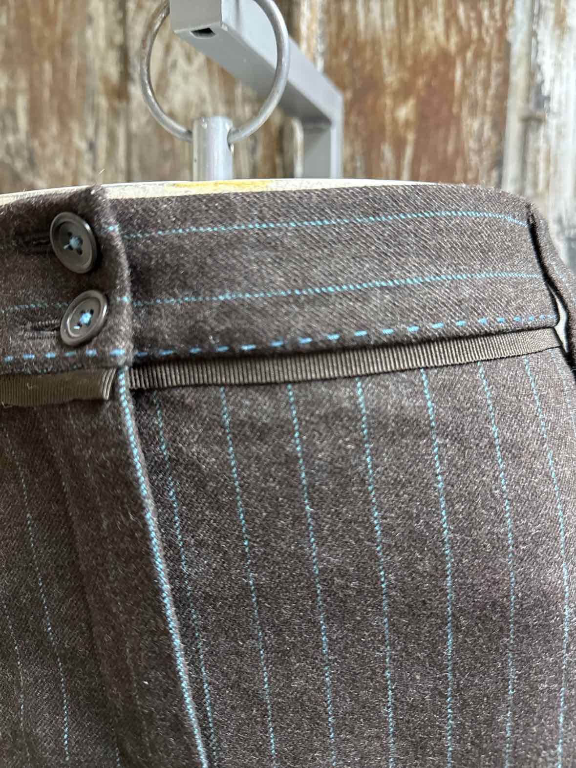 Boden Size 16 Long Brown/Blue Stripe Skirt