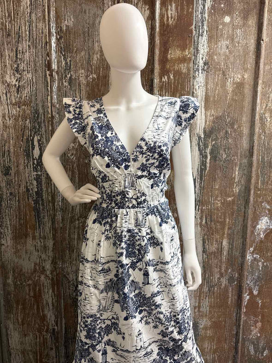 Vineyard Vines Size small Navy/White Print Dress