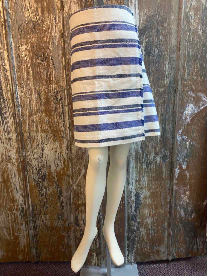 Loft Size 10 (Medium) blue stripe Skirt