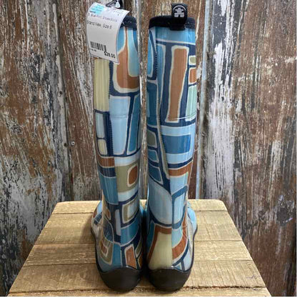 kamik 8 Blue Print Rain Boots