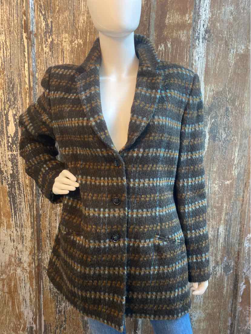 harve benard Size 16 (Extra Large) Blue/Brown Print Coat