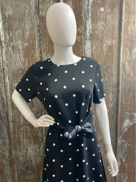 Ann Taylor Size 8 (Medium) Black polka dot Dress