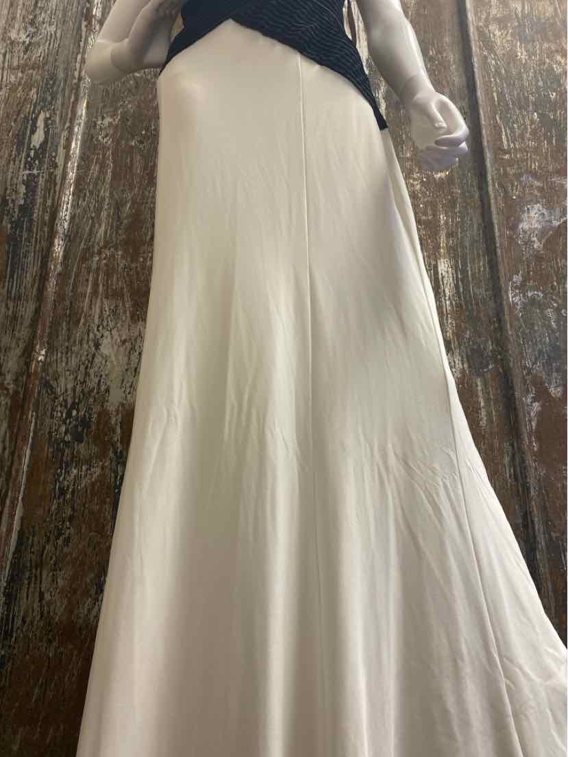 Ralph Lauren Size 8 (Medium) Black & Cream Evening Dress