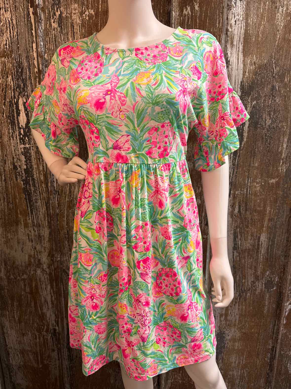 Lilly Pulitzer Size extra small Pink & Green Floral Print Dress