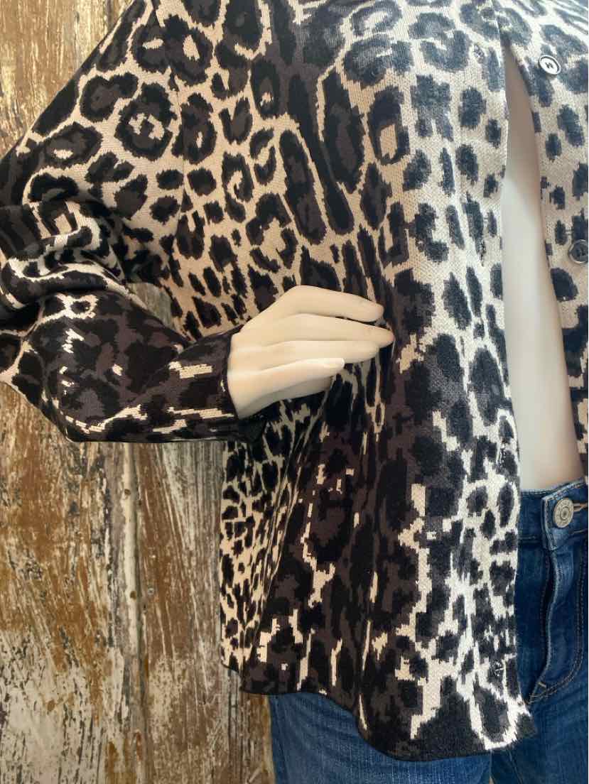 Sioni Size Extra Large Animal Print Cardigan