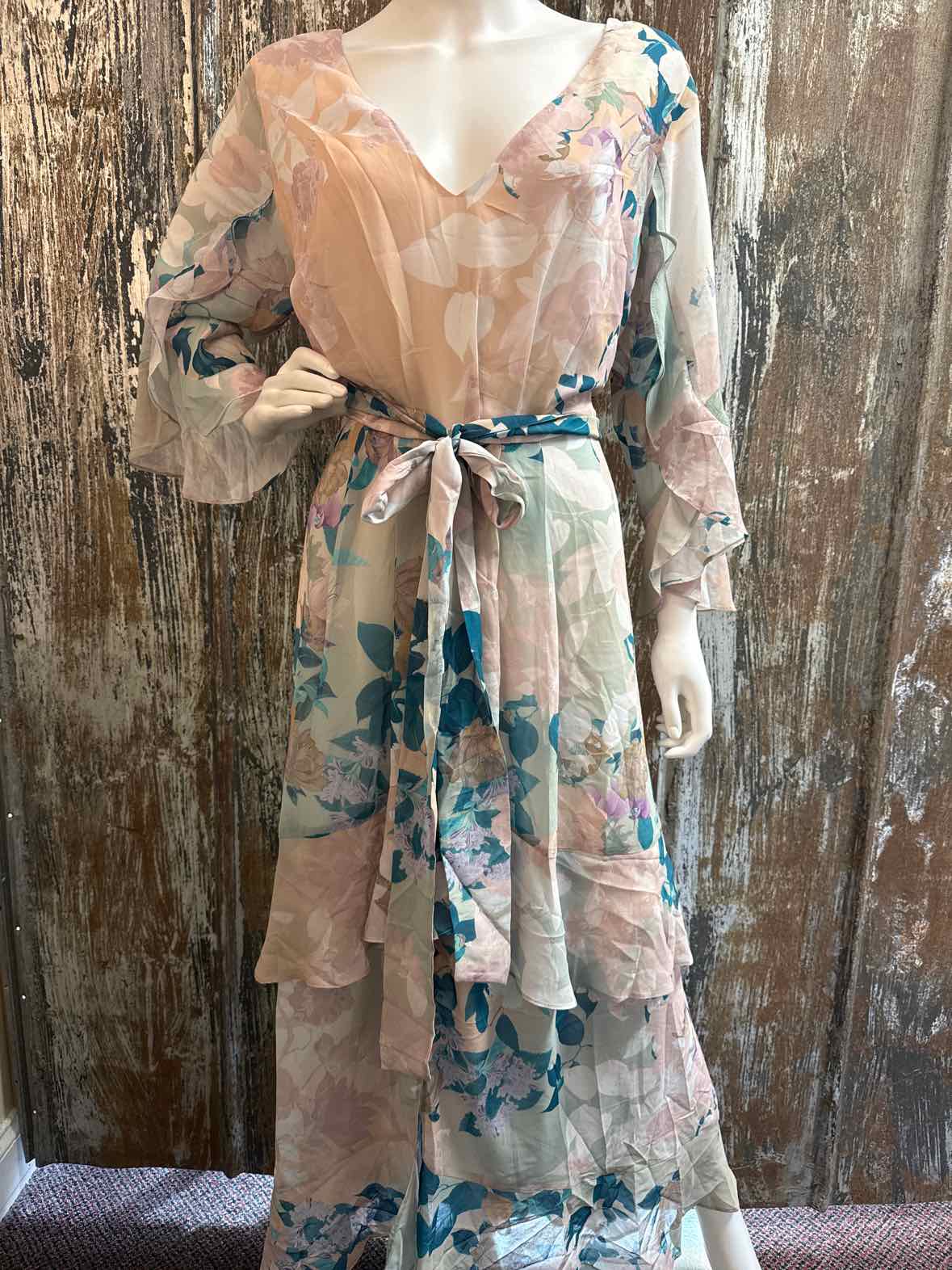 city chic Size 14 (Large) Green Print Dress