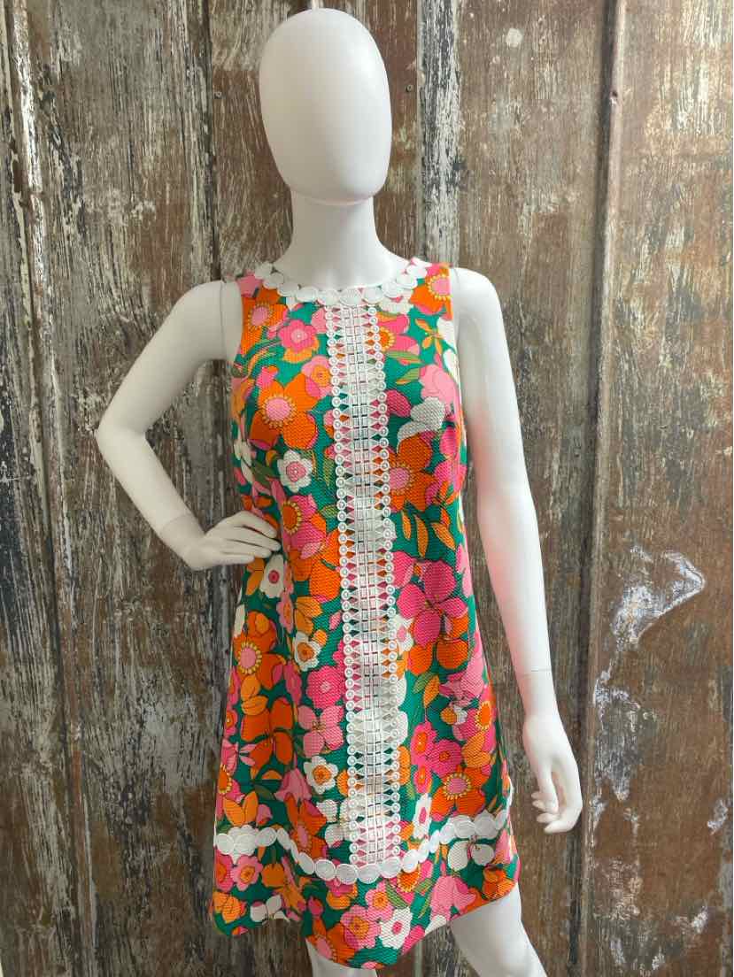 Eliza J Size 4 (Small) Pink Floral Print Dress