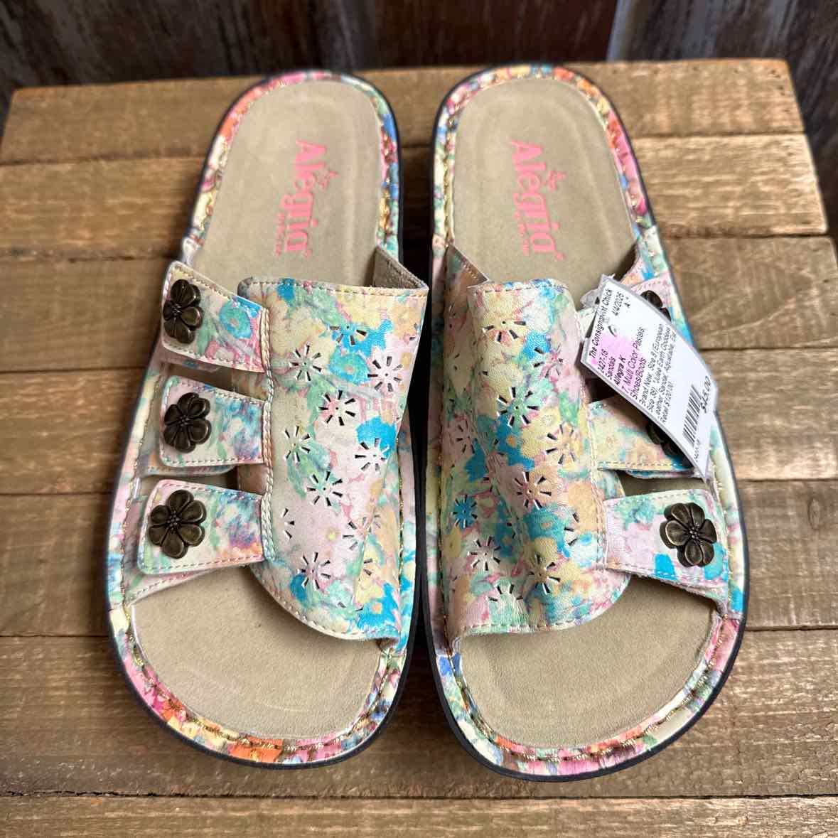 Allegra K 7 Multi Color Pastels Sandals