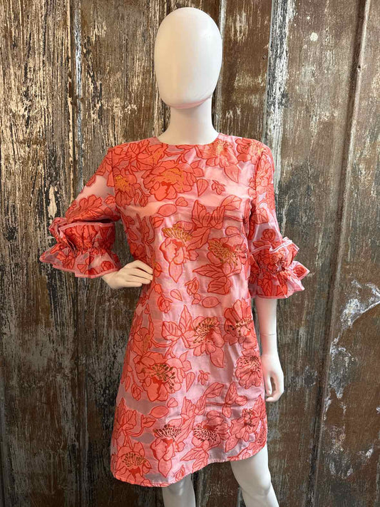 Abbey Glass Size Large pink floral Dress