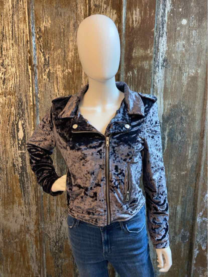 Urban Retro Size Medium Blue Velvet Jacket