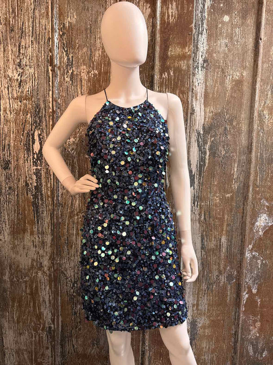 Aqua Dresses Size 8 (Medium) Blue Sequin Dress