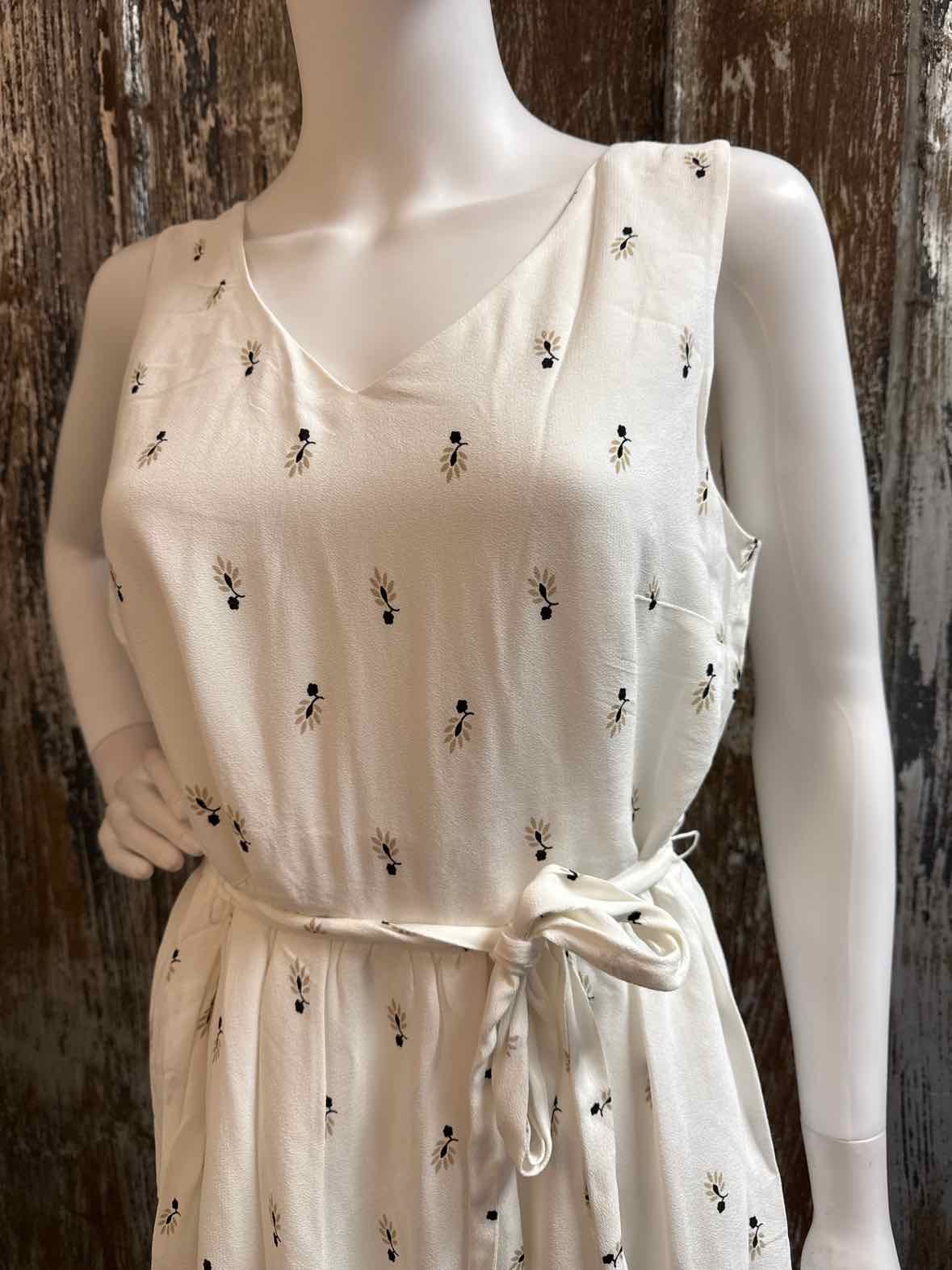 Loft Size 8 (Medium) White Print Dress