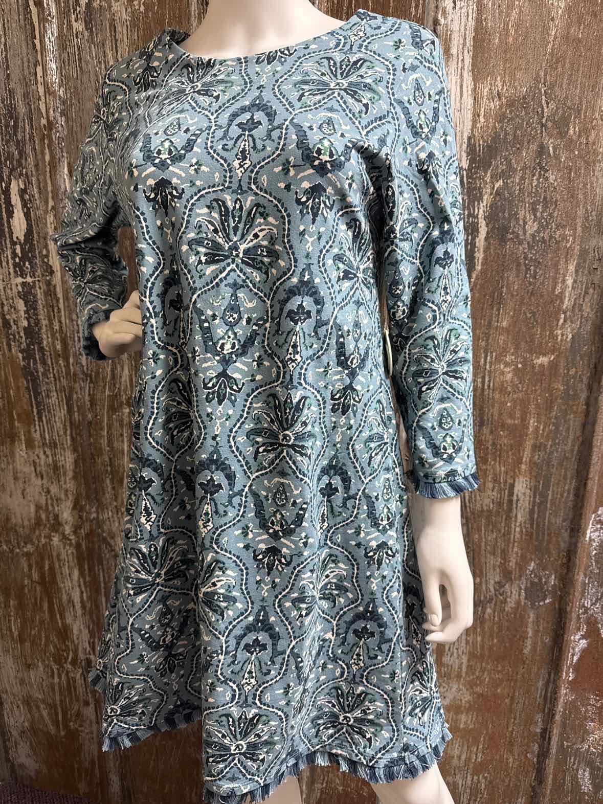 Spartina Size Large Blue Print Dress