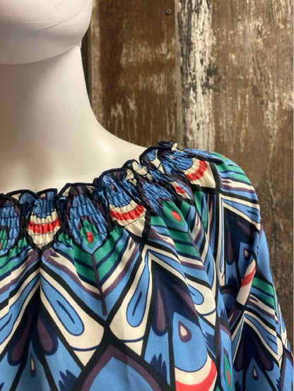 Tracy Negoshian Size Medium Blue Print Dress