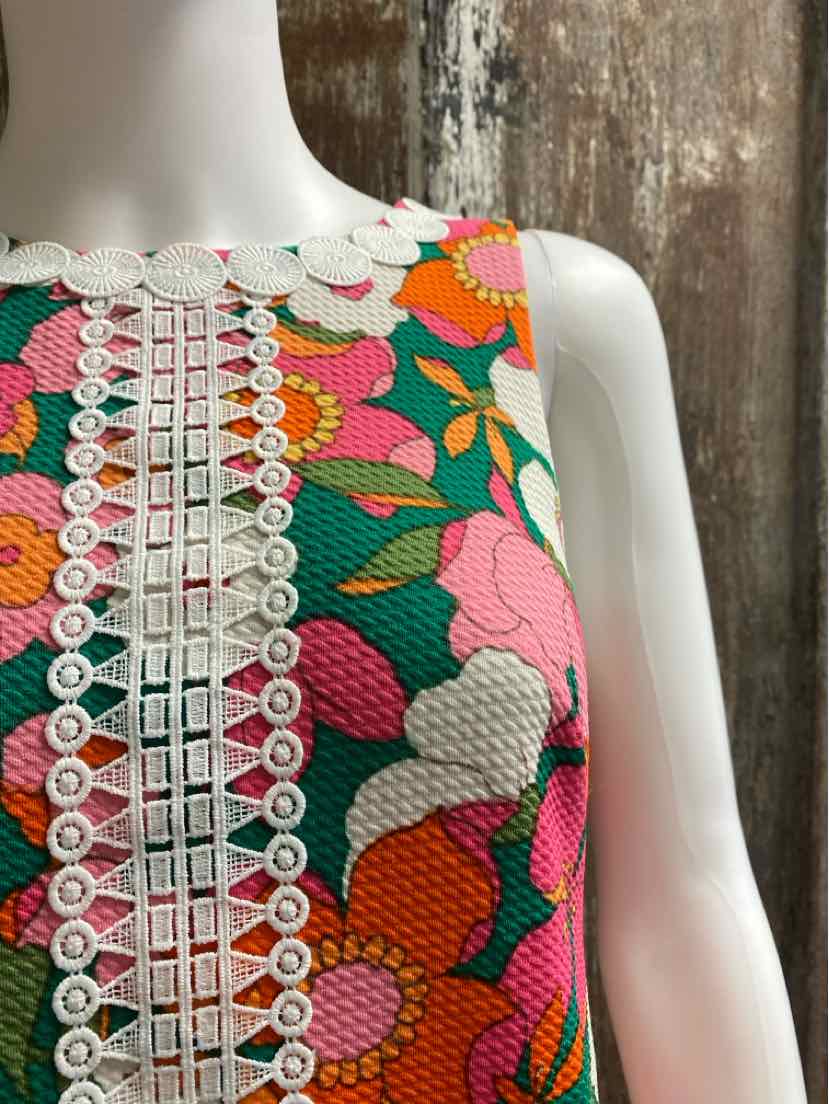 Eliza J Size 4 (Small) Pink Floral Print Dress