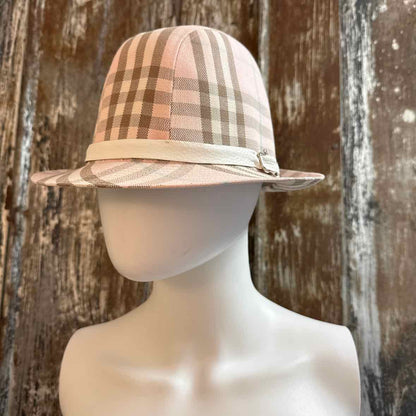 Burberry Size Medium Pink plaid Hat