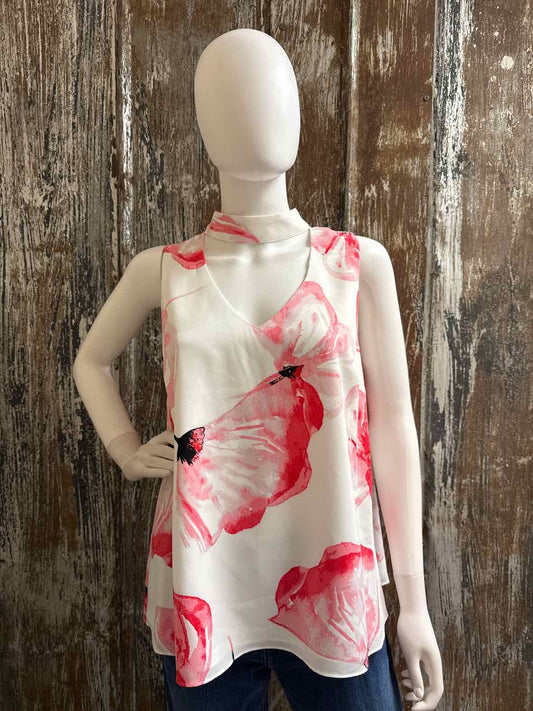 Halston Size Medium pink floral tops