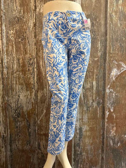 Lilly Pulitzer Size 0 Blue Print Pants