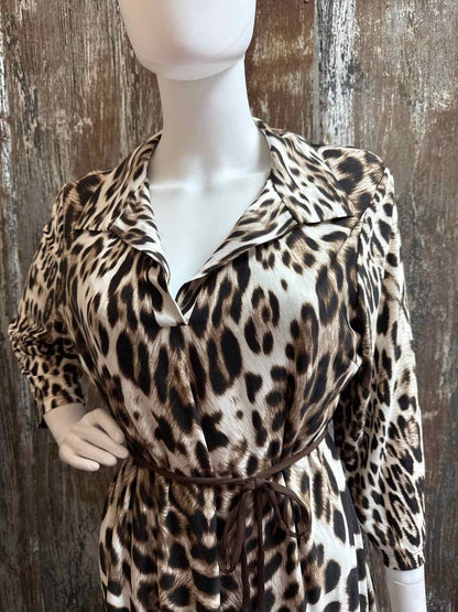 Chico's Size Large Brown Animal Print Dress