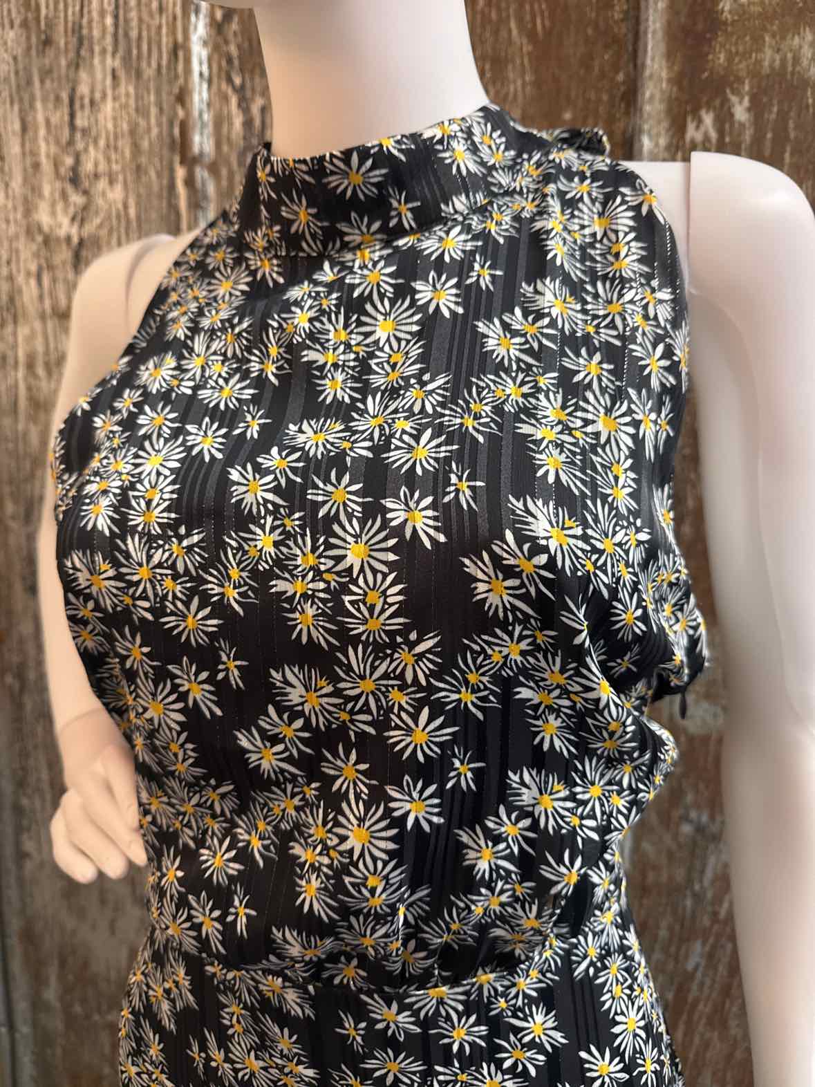 Sam Edelman Size 12 (Large) Black Floral Dress