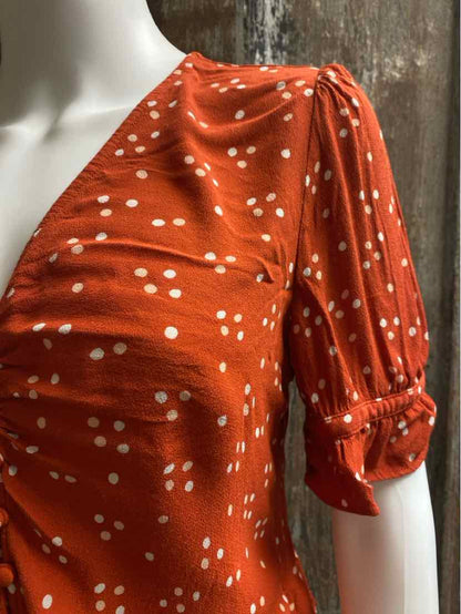 Madewell Size 10 (Medium) orange polka dot tops