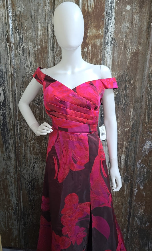 Adrianna Papell Size 10 (Medium) Purple & Red Print Dress