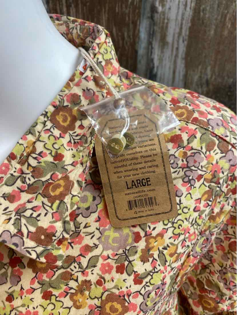 Natural Life Size Large Brown floral print Dress