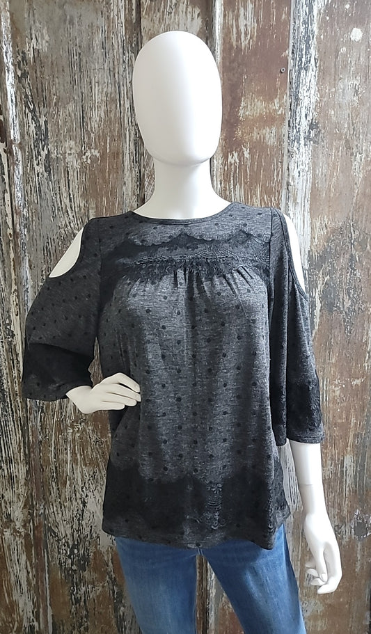 Loft Size small gray polka dot tops