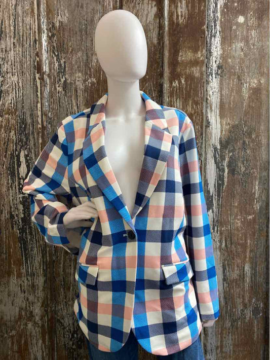 DG2 Size 1X Blue Plaid Blazer
