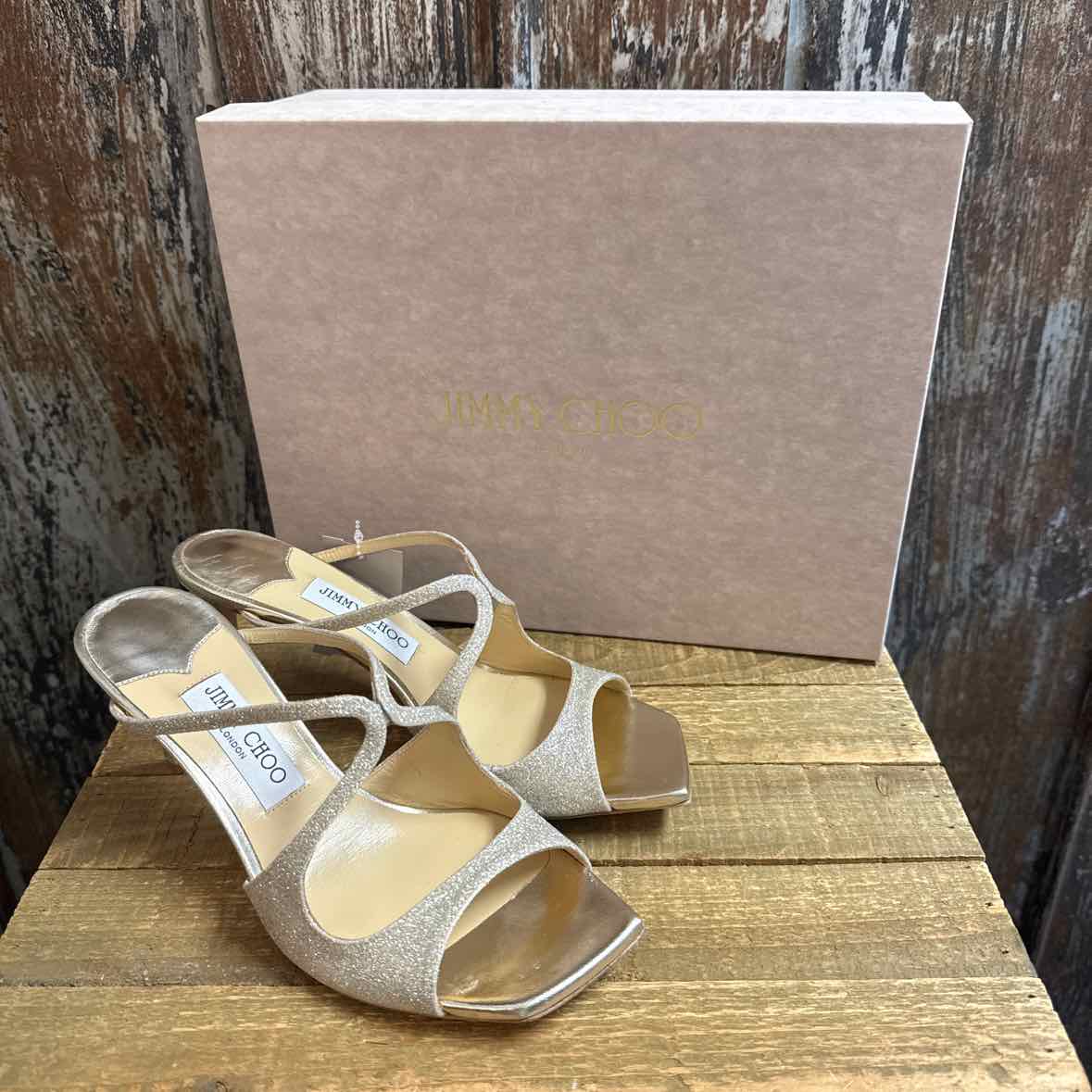 Jimmy Choo 8 Gold Shoes