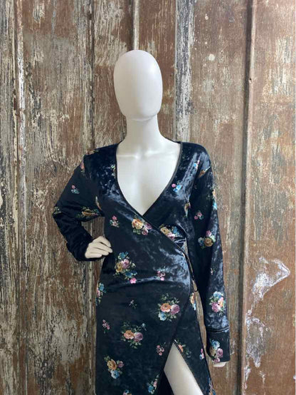 Zara Size Large Black Floral Dress