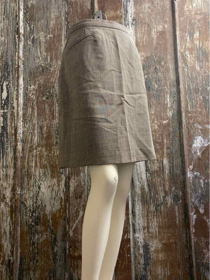 Ann Taylor Size 8 Petite Brown Houndstooth Skirt