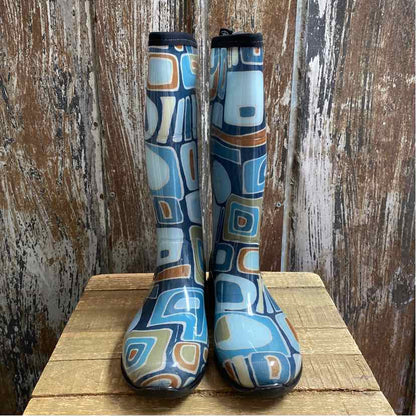 kamik 8 Blue Print Rain Boots