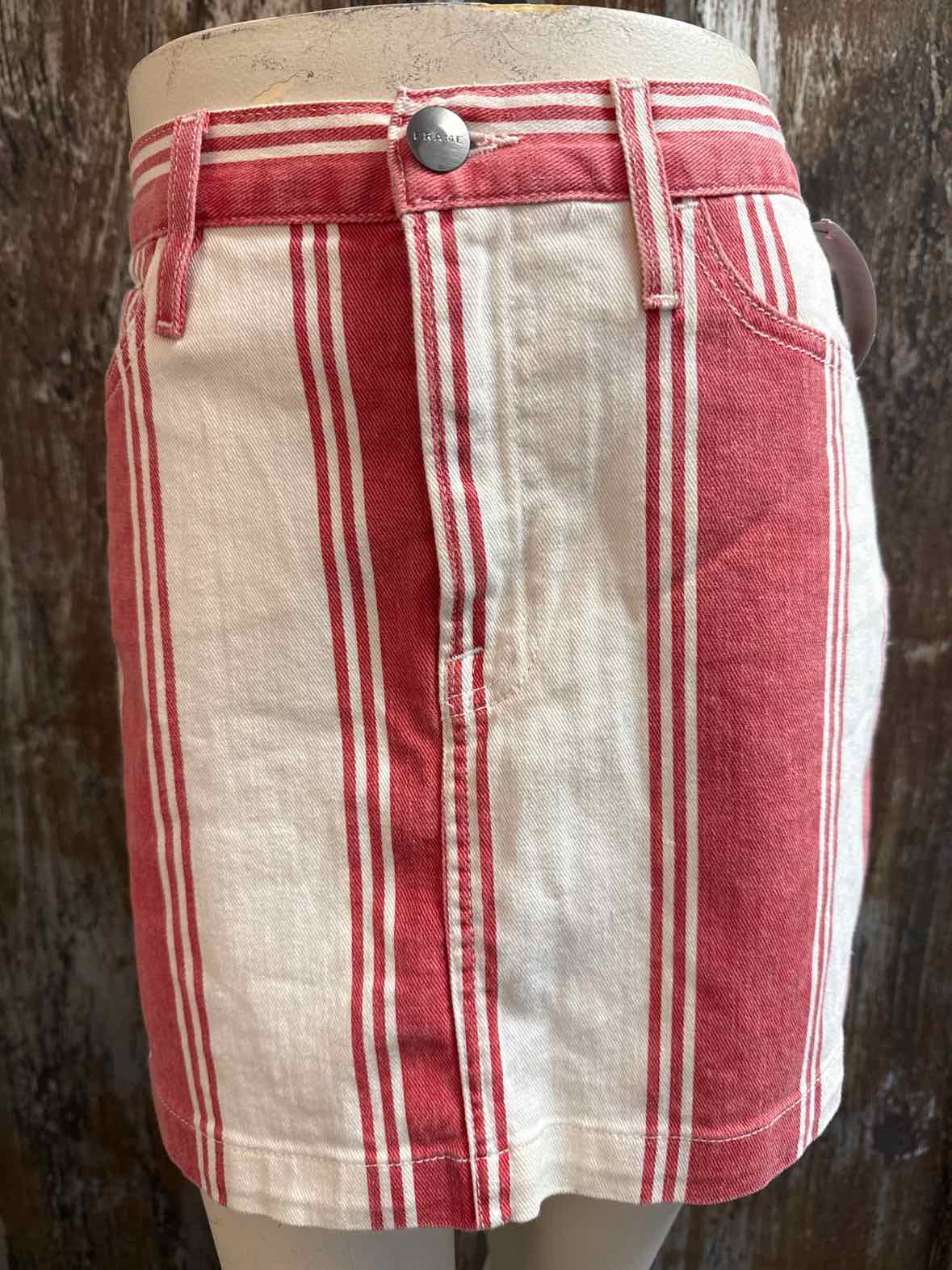 Frame Size 0 Red & White Skirt