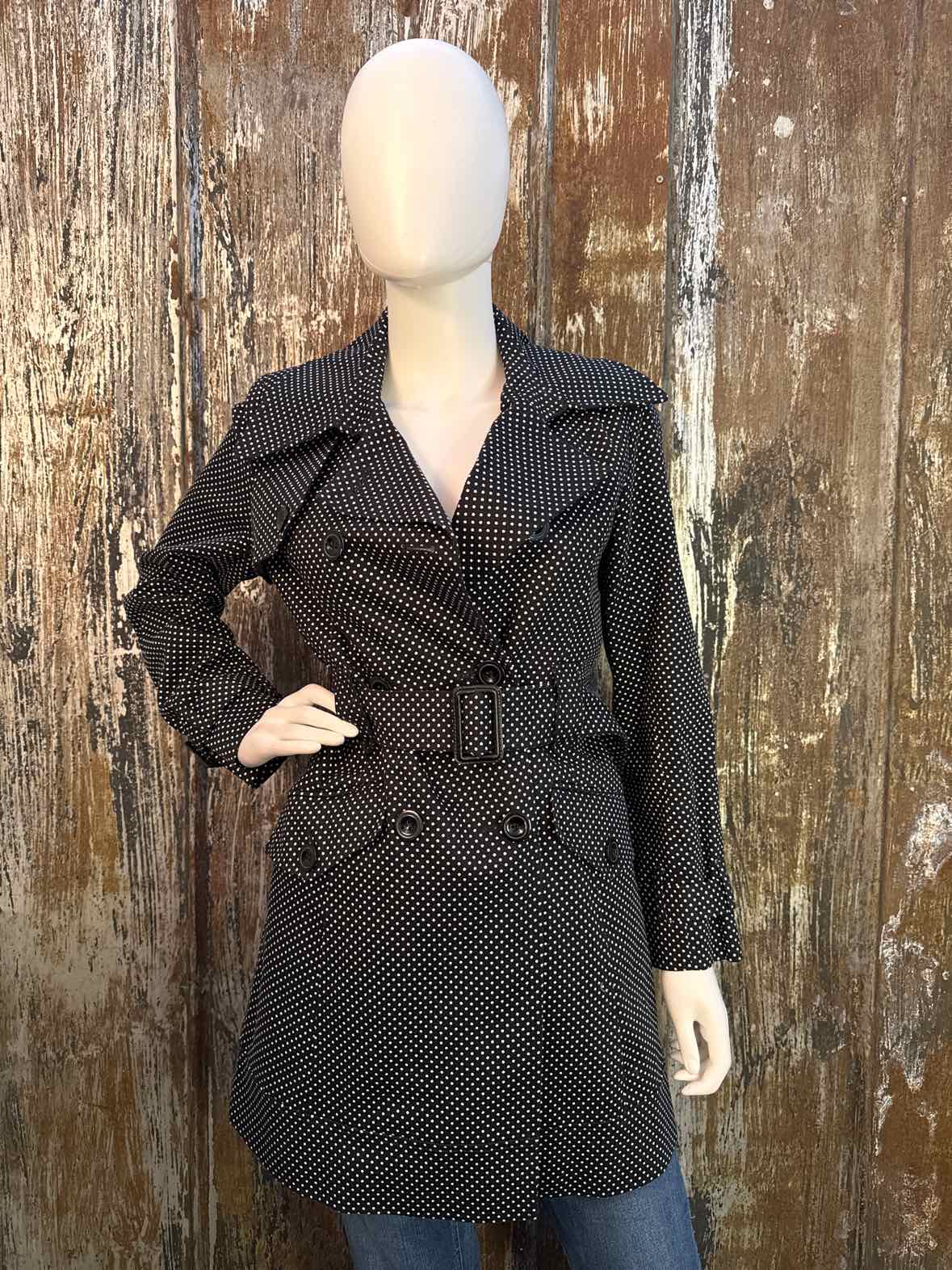 Tommy Hilfiger Size extra small Black polka dot Trenchcoat