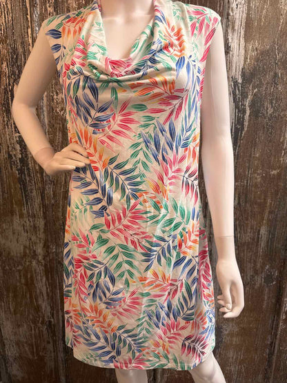 Tommy Bahama Size Medium Green Multi Color Print Dress
