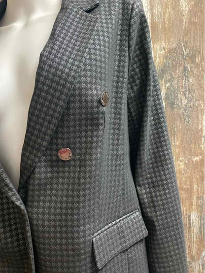 Anne Klein Size Large Black Houndstooth Blazer