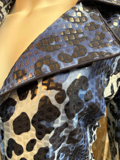 Clara S. Size 1X blue animal print Jacket