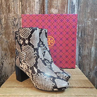 Tory Burch 8 Gray Snakeskin Boots