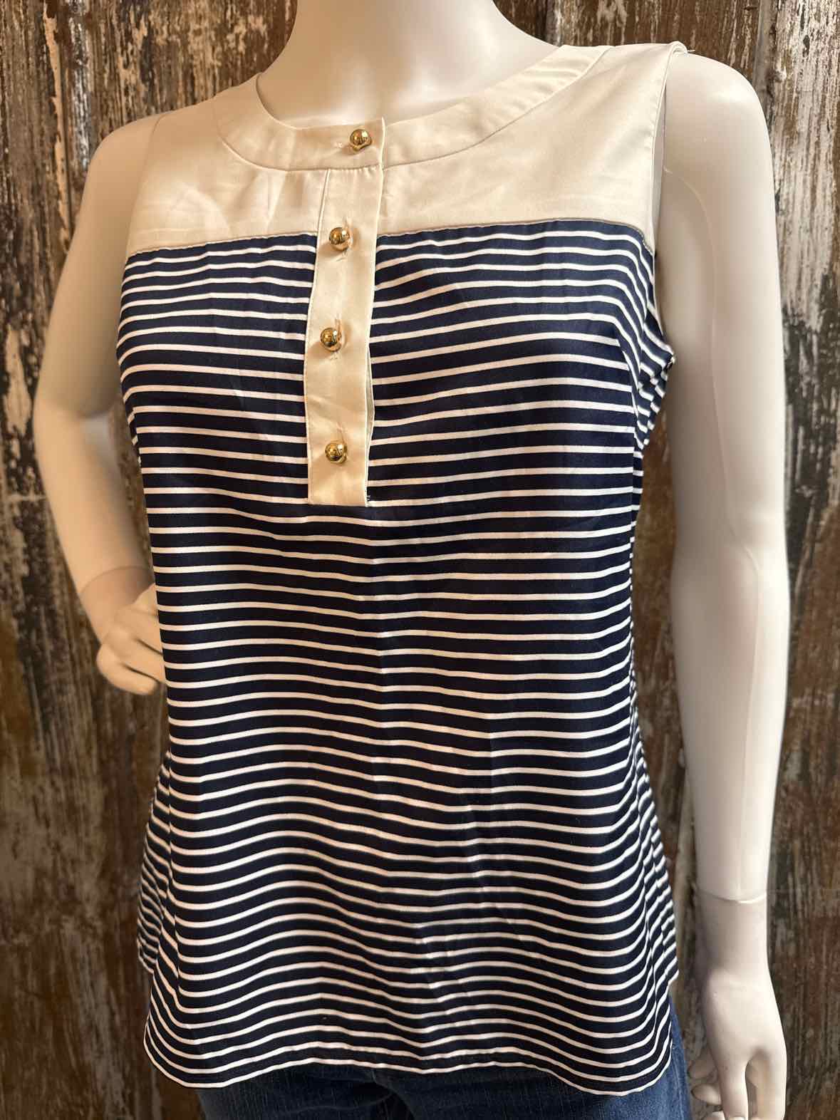 Banana Republic Size Small Petite Navy stripe tops