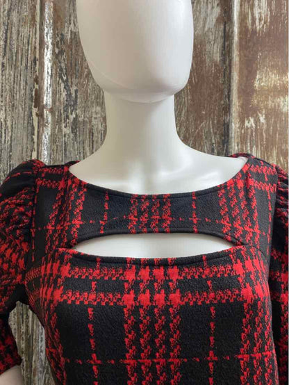 New York & Company Size Large Red Plaid Dress