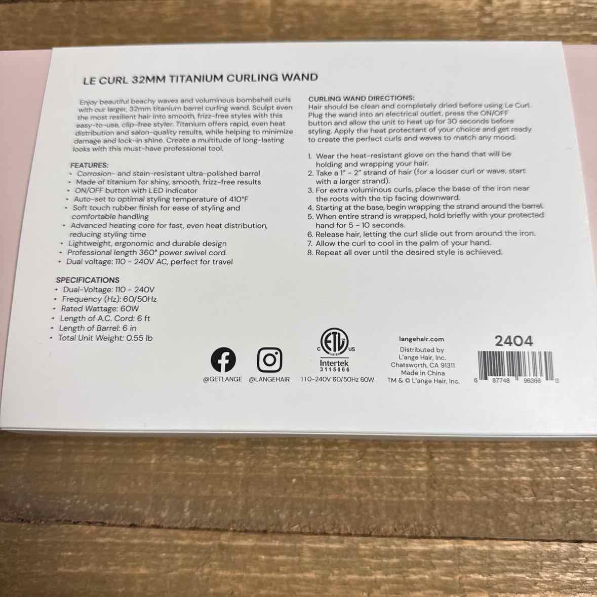 l'ange Curling Iron