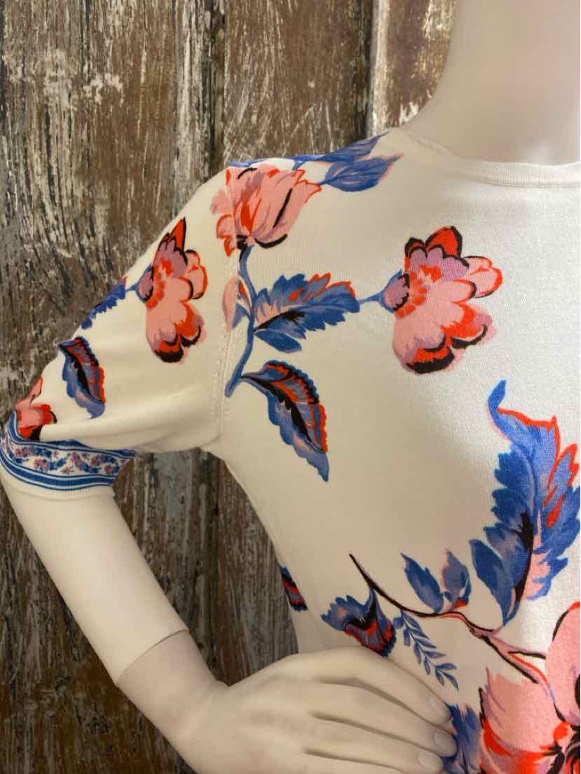 Talbots Size Medium Petite Blue & Pink Floral tops