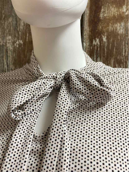 Adrianna Papell Size small White/Blush/Black Polka Dot tops