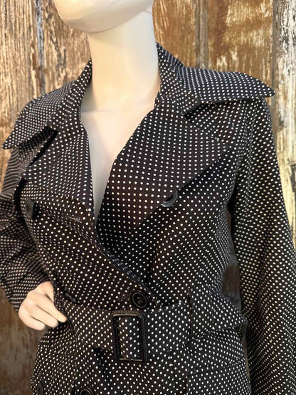 Tommy Hilfiger Size extra small Black polka dot Trenchcoat