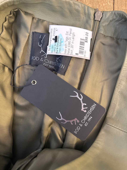Bod & Christensen Size 8 Green Leather Skirt