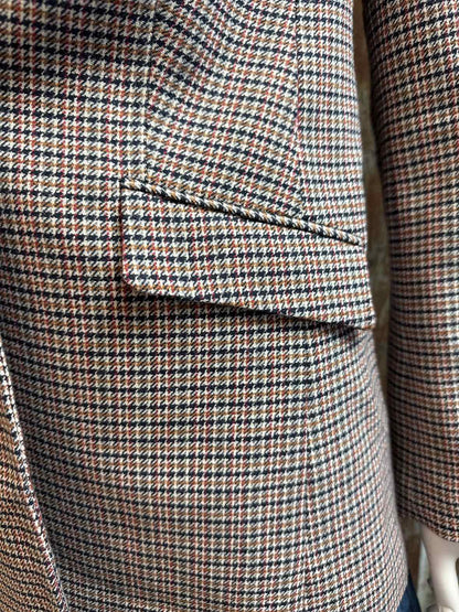 Talbots Size 4 (Small) Brown Houndstooth Blazer